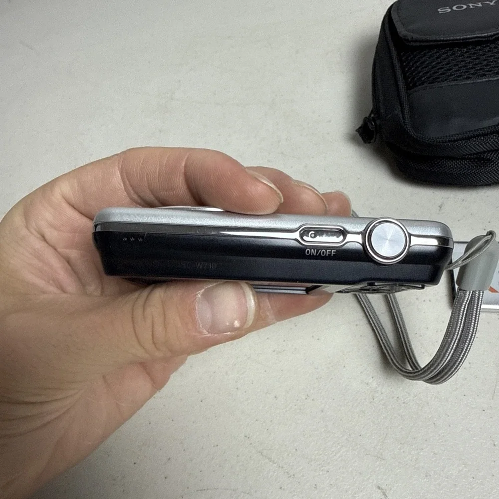 Sony Cyber-shot DSC-W710 Silver Digital Camera 16.1MP 5x Zoom w/ Battery & Bag